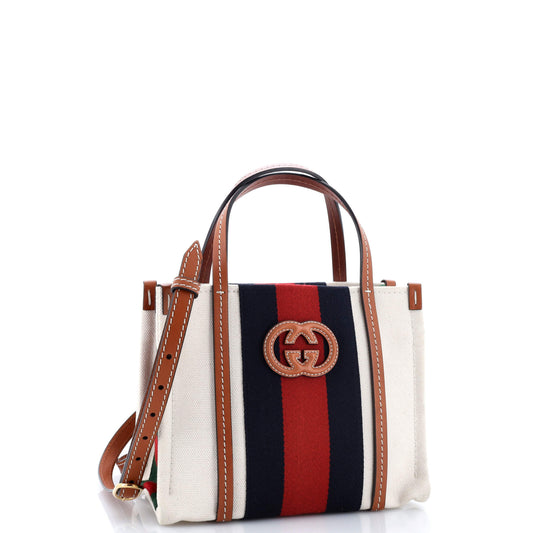 Interlocking G Web Tote Canvas Small