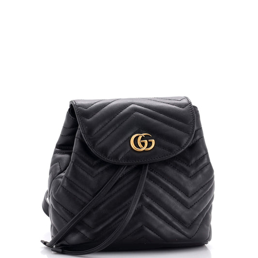 GG Marmont Drawstring Backpack Matelasse Leather Mini