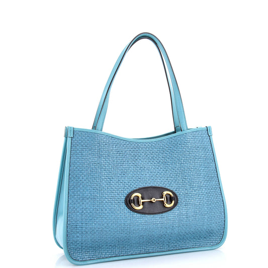 Horsebit 1955 Tote Raffia and Leather Medium
