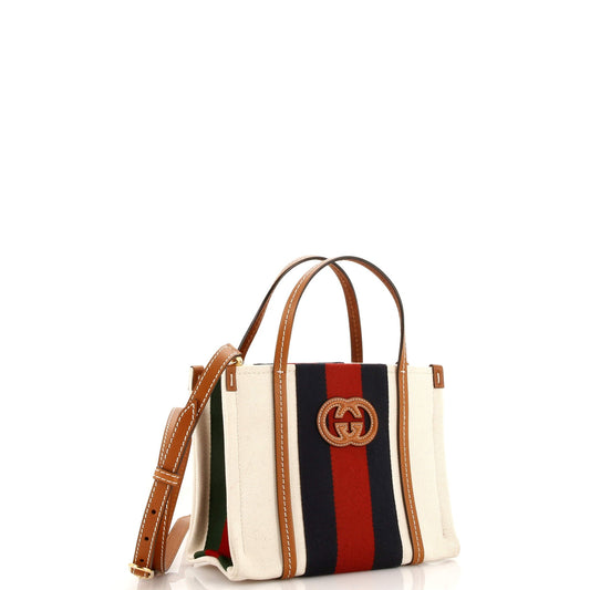 Interlocking G Web Tote Canvas Small