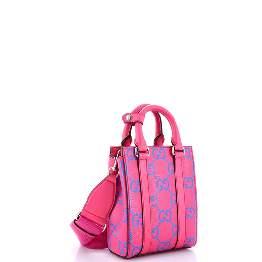 Convertible Open Tote GG Embossed Perforated Leather Mini