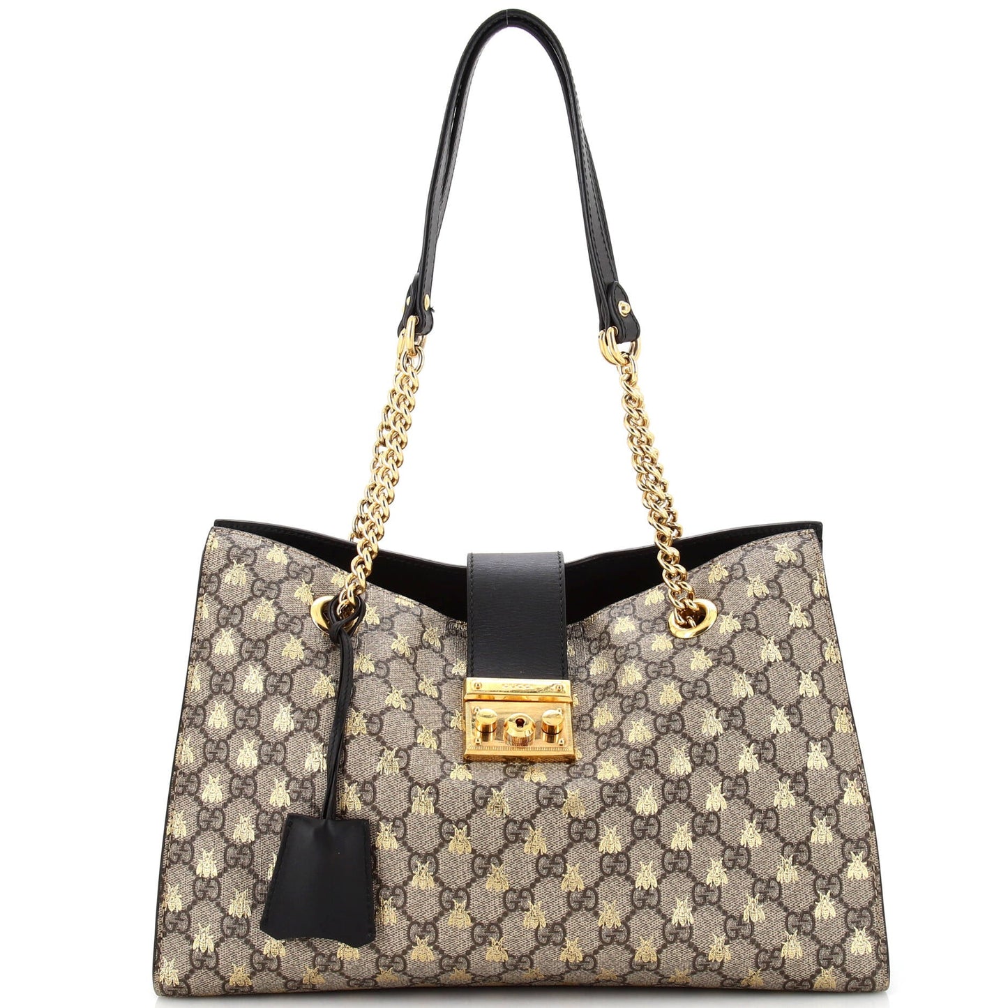 Padlock Chain Tote Printed GG Coated Canvas Medium