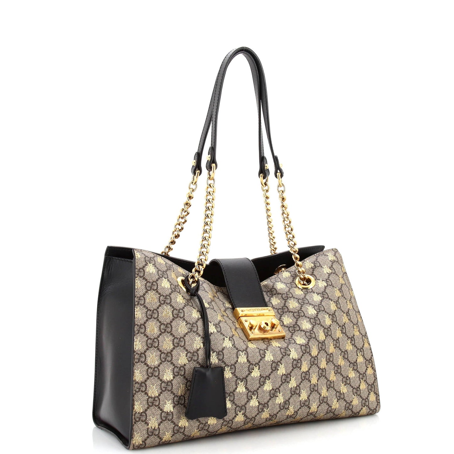 Padlock Chain Tote Printed GG Coated Canvas Medium