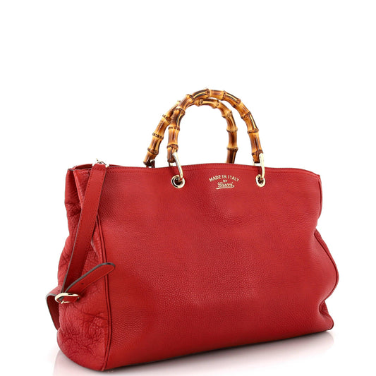 Bamboo Shopper Tote Leather Large