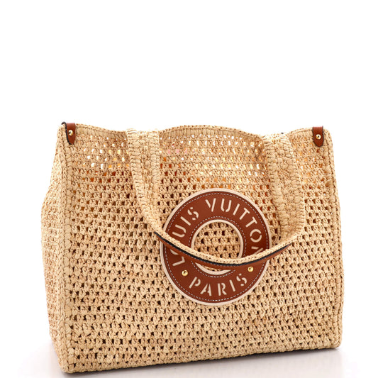 OnTheGo Tote Crochet Raffia with Leather MM