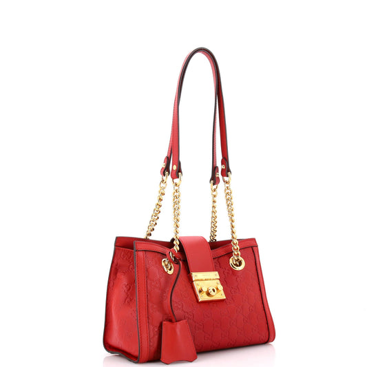 Padlock Chain Tote Guccissima Leather Small