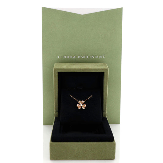 Frivole Pendant Necklace 18K Rose Gold with Pave Diamonds Mini