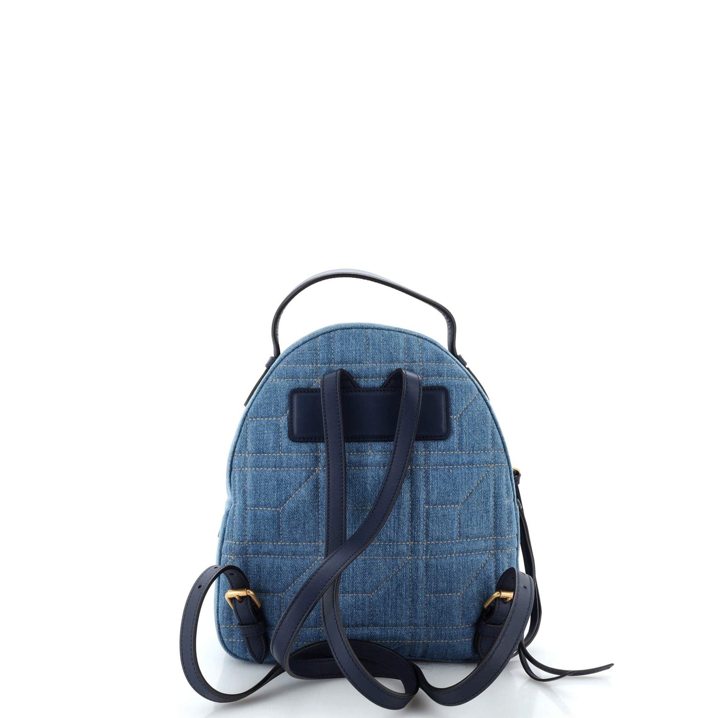 Pearly GG Marmont Backpack Embellished Matelasse Denim Small