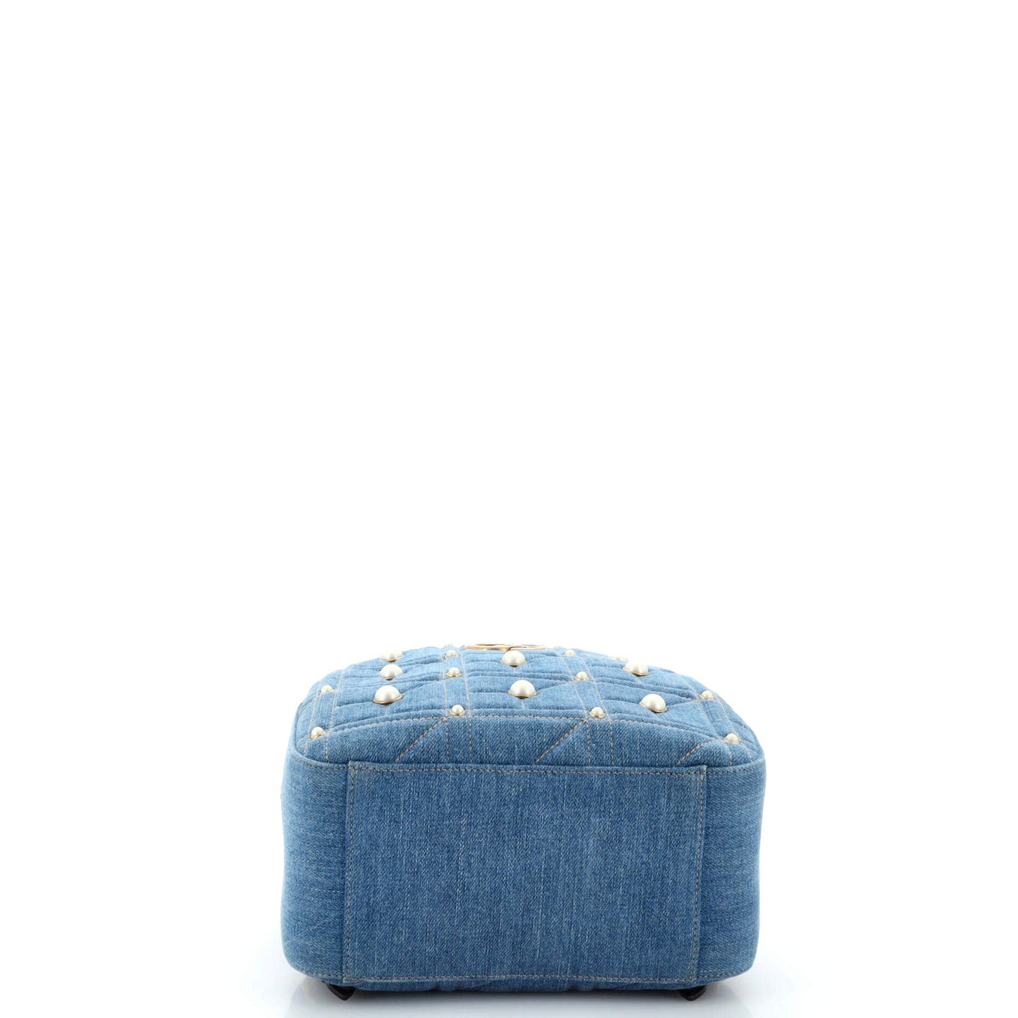 Pearly GG Marmont Backpack Embellished Matelasse Denim Small
