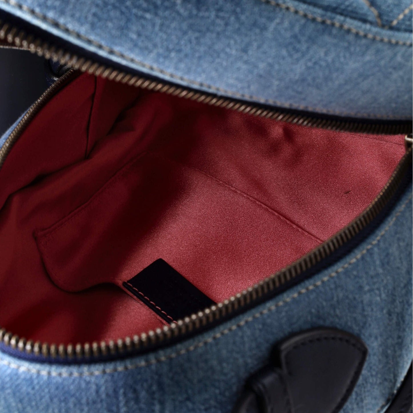 Pearly GG Marmont Backpack Embellished Matelasse Denim Small