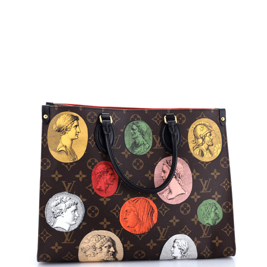 OnTheGo Tote Limited Edition Fornasetti Cameo Monogram Canvas MM