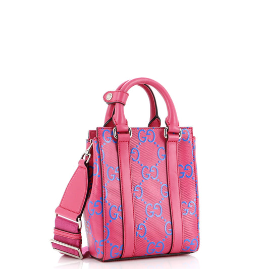 Convertible Open Tote GG Embossed Perforated Leather Mini