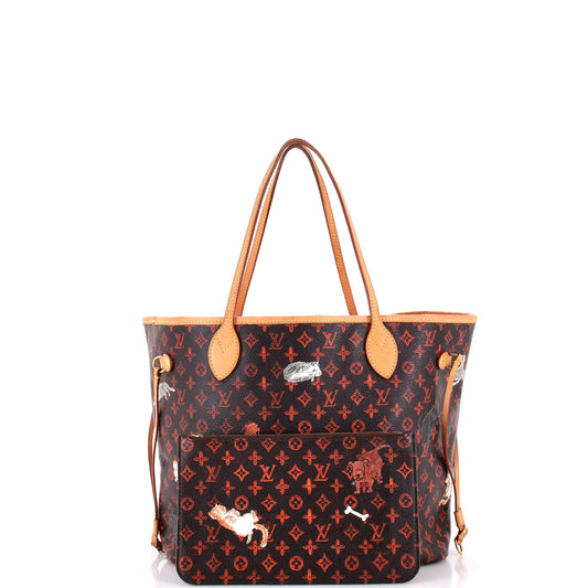 Neverfull NM Tote Limited Edition Grace Coddington Catogram Canvas MM