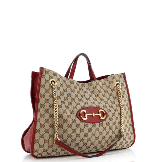 Horsebit 1955 Chain Tote GG Canvas Large