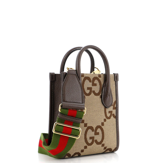 Vertical Tote Jumbo GG Canvas Mini