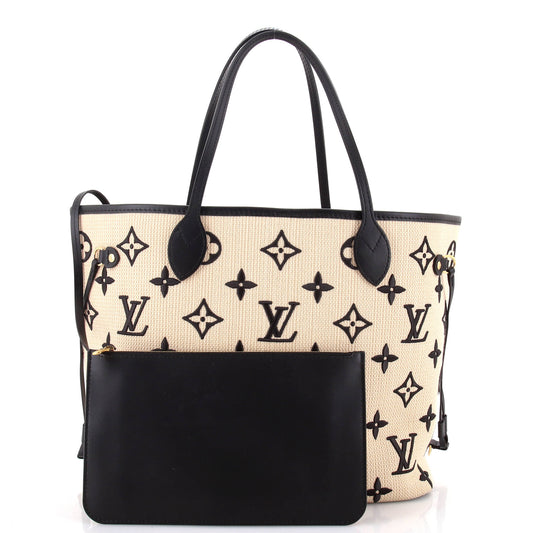 Neverfull NM Tote Monogram Giant Embroidered Cotton MM