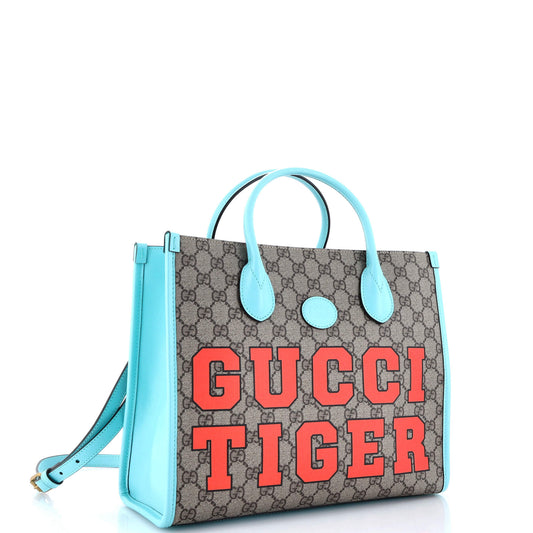 Structured Top Handle Open Tote Printed GG Coated Canvas Small