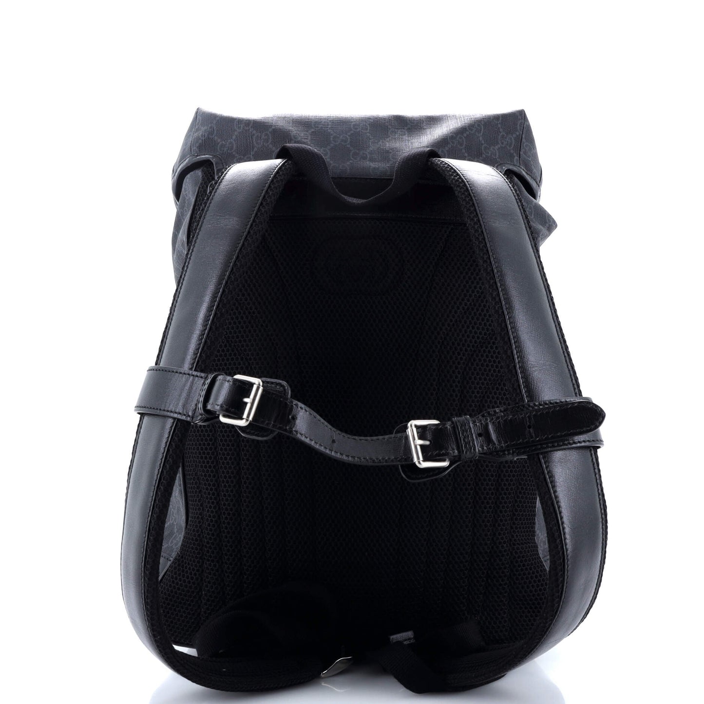 Interlocking G Patch Drawstring Flap Backpack GG Coated Canvas Medium