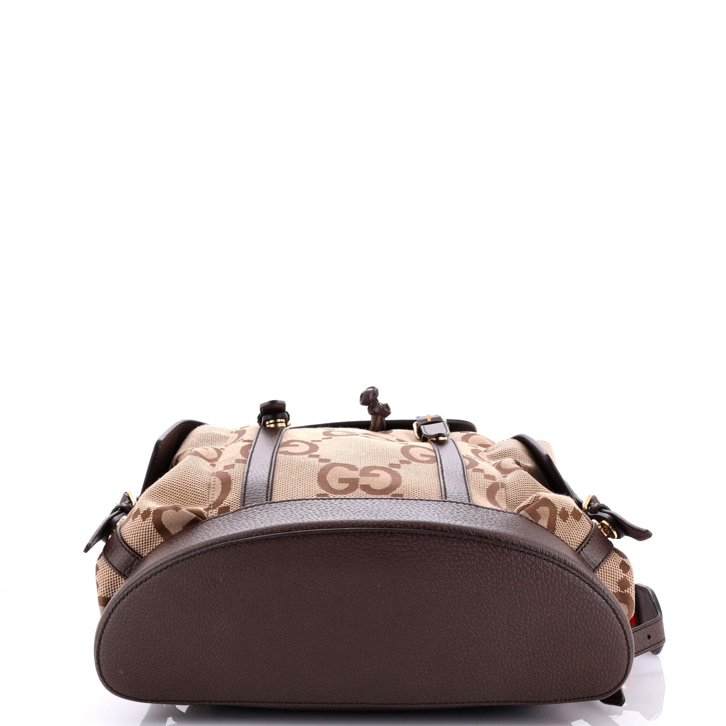 Double Pocket Belt Backpack Jumbo GG Canvas and Leather Large
