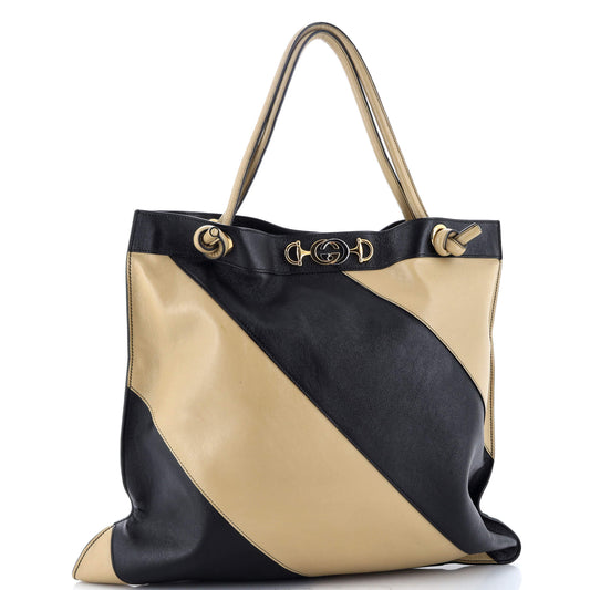 Zumi Tote Striped Leather Large