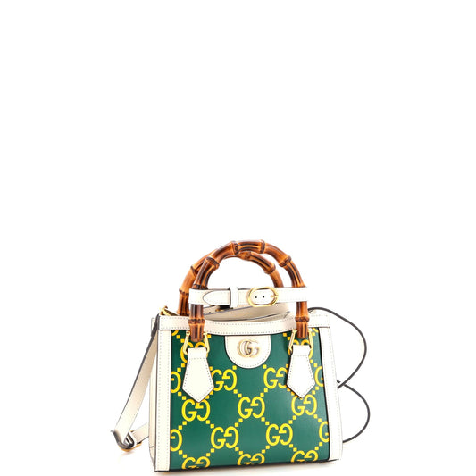Diana NM Bamboo Handle Tote GG Printed Leather Mini