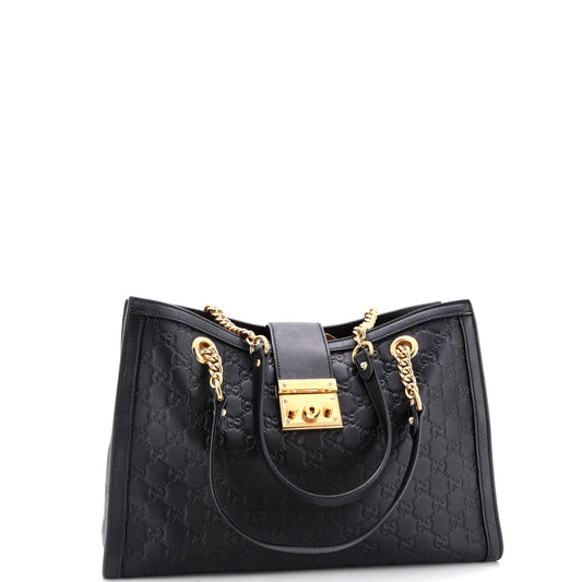 Padlock Chain Tote Guccissima Leather Medium