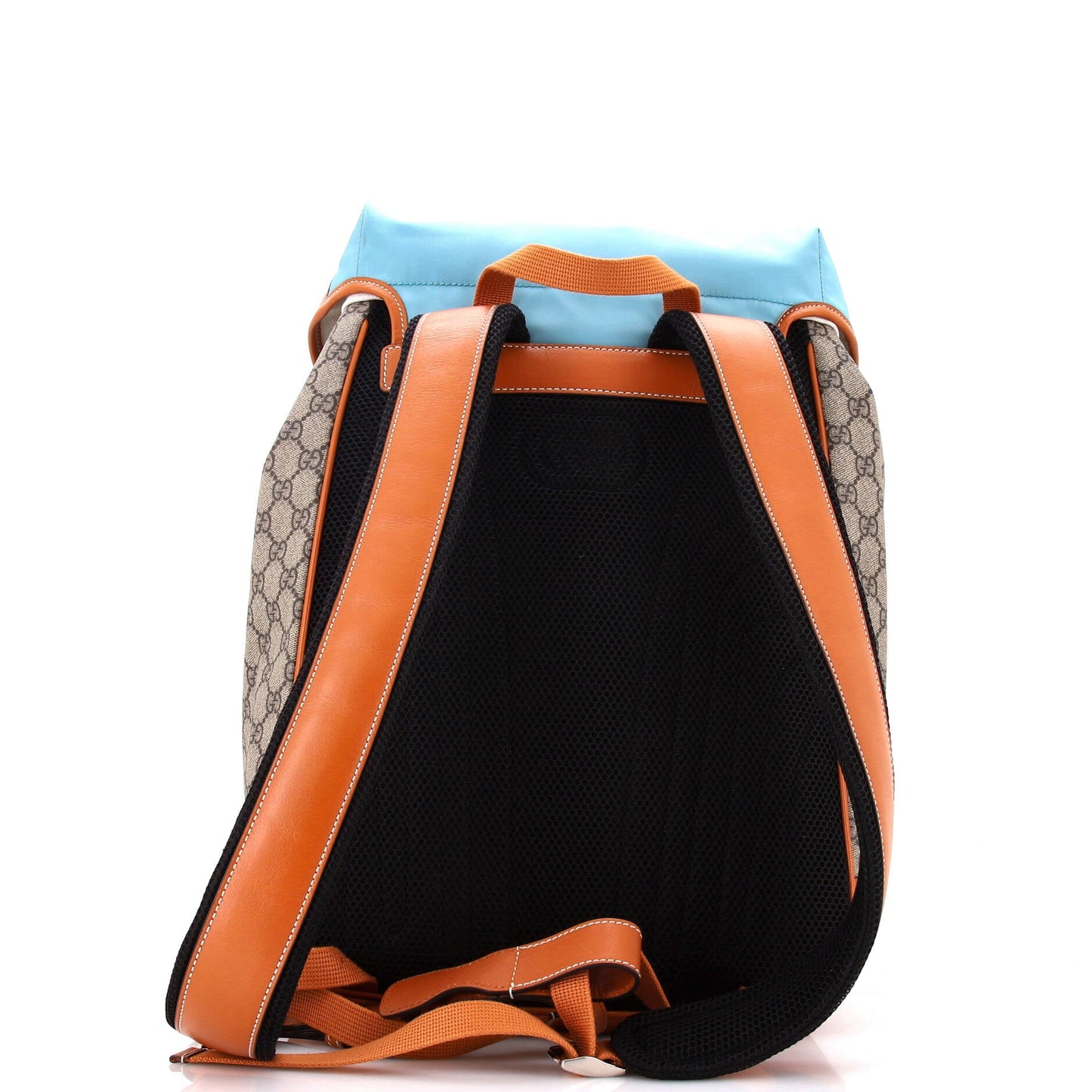 Interlocking G Patch Flap Buckle Backpack Nylon and GG Coated Canvas