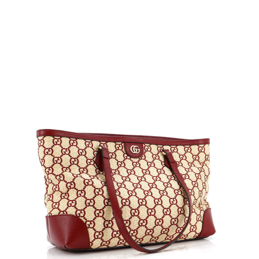 Ophidia Shopping Tote GG Raffia Medium