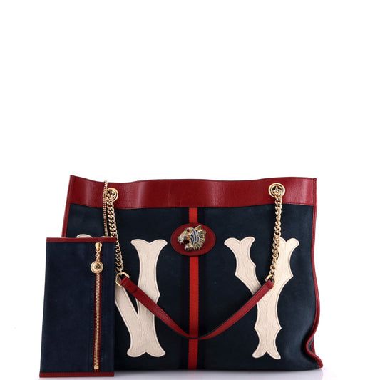 Rajah Chain Tote Suede with Applique Large