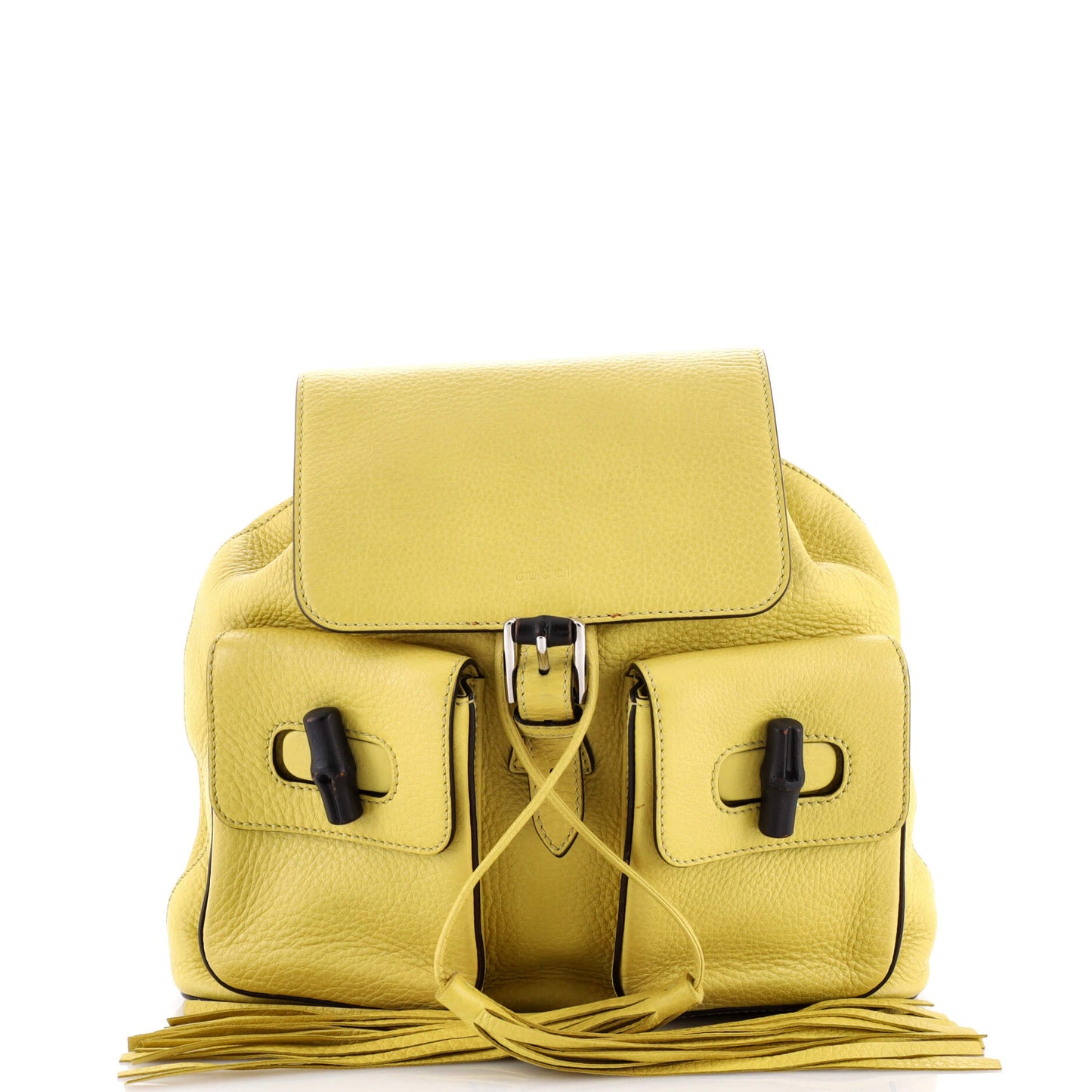 Bamboo Tassel Backpack Leather Medium