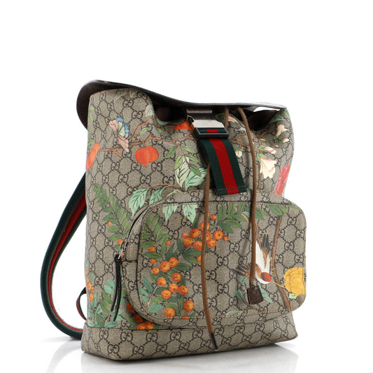 Buckle Backpack Tian Print GG Coated Canvas Medium