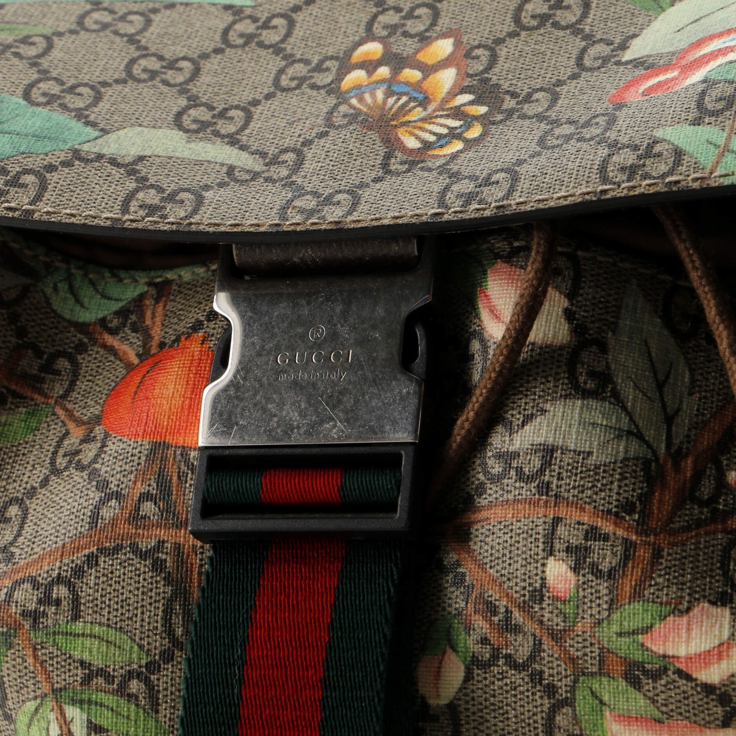 Buckle Backpack Tian Print GG Coated Canvas Medium