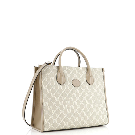 Interlocking G Tote GG Coated Canvas and Leather Small