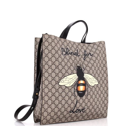 Convertible Soft Open Tote Printed GG Coated Canvas Tall