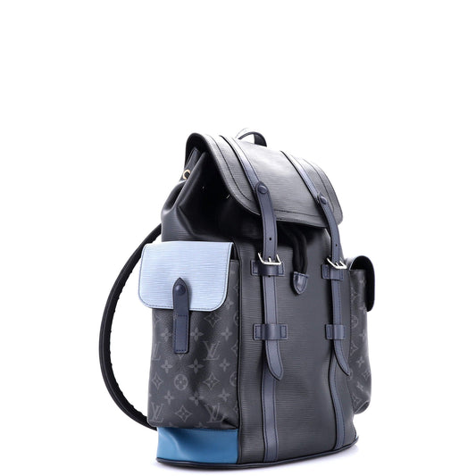 Christopher Backpack Epi Leather with Monogram Eclipse Canvas PM