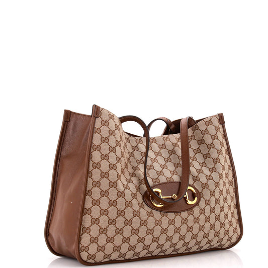 Horsebit 1955 Tote GG Canvas with Leather Medium