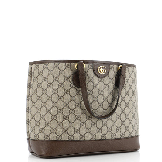 Ophidia Top Handle Shopping Tote GG Coated Canvas and Leather Small