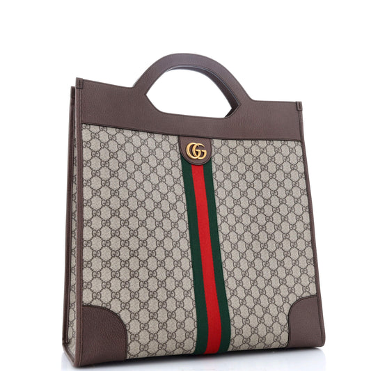 Ophidia Cut Out Handle Tote GG Coated Canvas Large