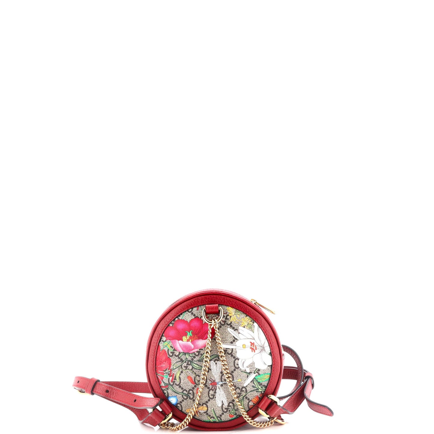 Ophidia Round Backpack Flora GG Coated Canvas Mini