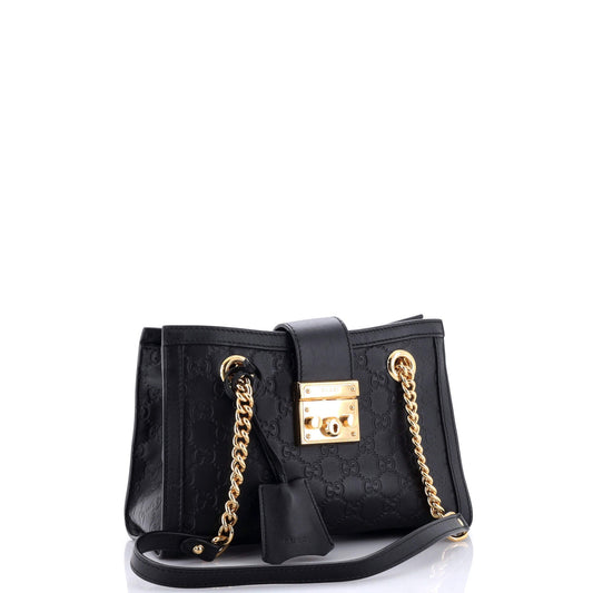 Padlock Chain Tote Guccissima Leather Small