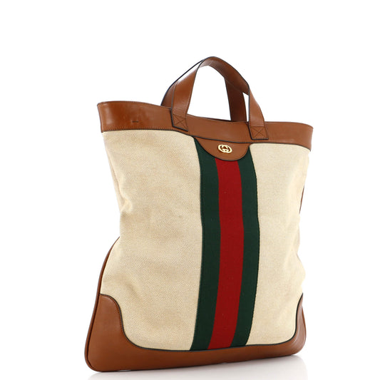 Shopping Tote Vintage Web Canvas Large