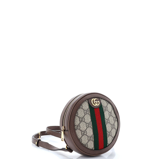 Ophidia Round Backpack GG Coated Canvas Mini