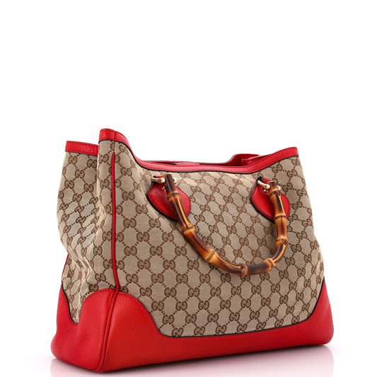 Diana Bamboo Top Handle Tote GG Canvas Medium