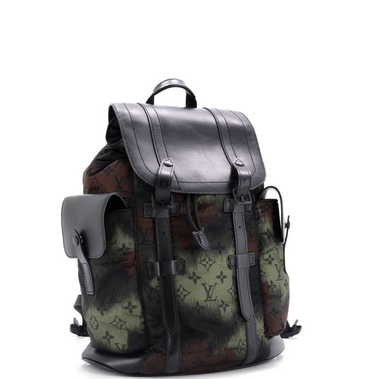 Christopher Backpack Limited Edition Camouflage Monogram Nylon with Leather PM