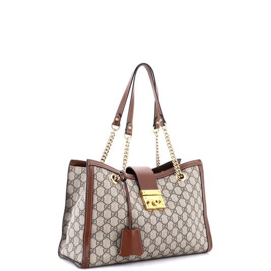 Padlock Chain Tote GG Coated Canvas Medium