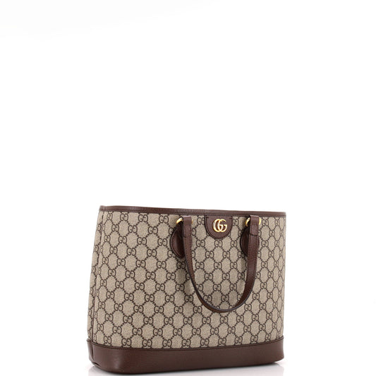 Ophidia Top Handle Shopping Tote GG Coated Canvas and Leather Small