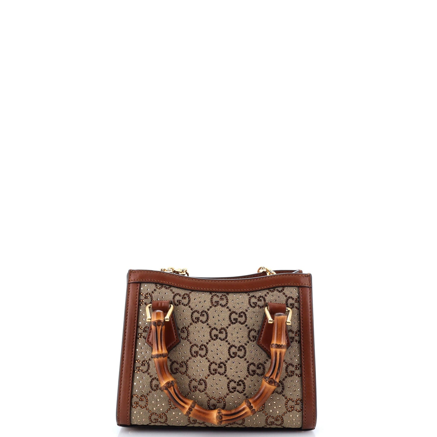 Diana NM Bamboo Handle Tote Crystal Embellished GG Canvas Mini