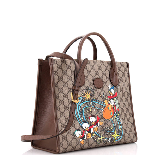 Disney Donald Duck Convertible Tote Printed GG Coated Canvas Medium