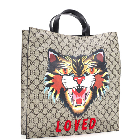 Convertible Soft Open Tote Printed GG Coated Canvas Tall