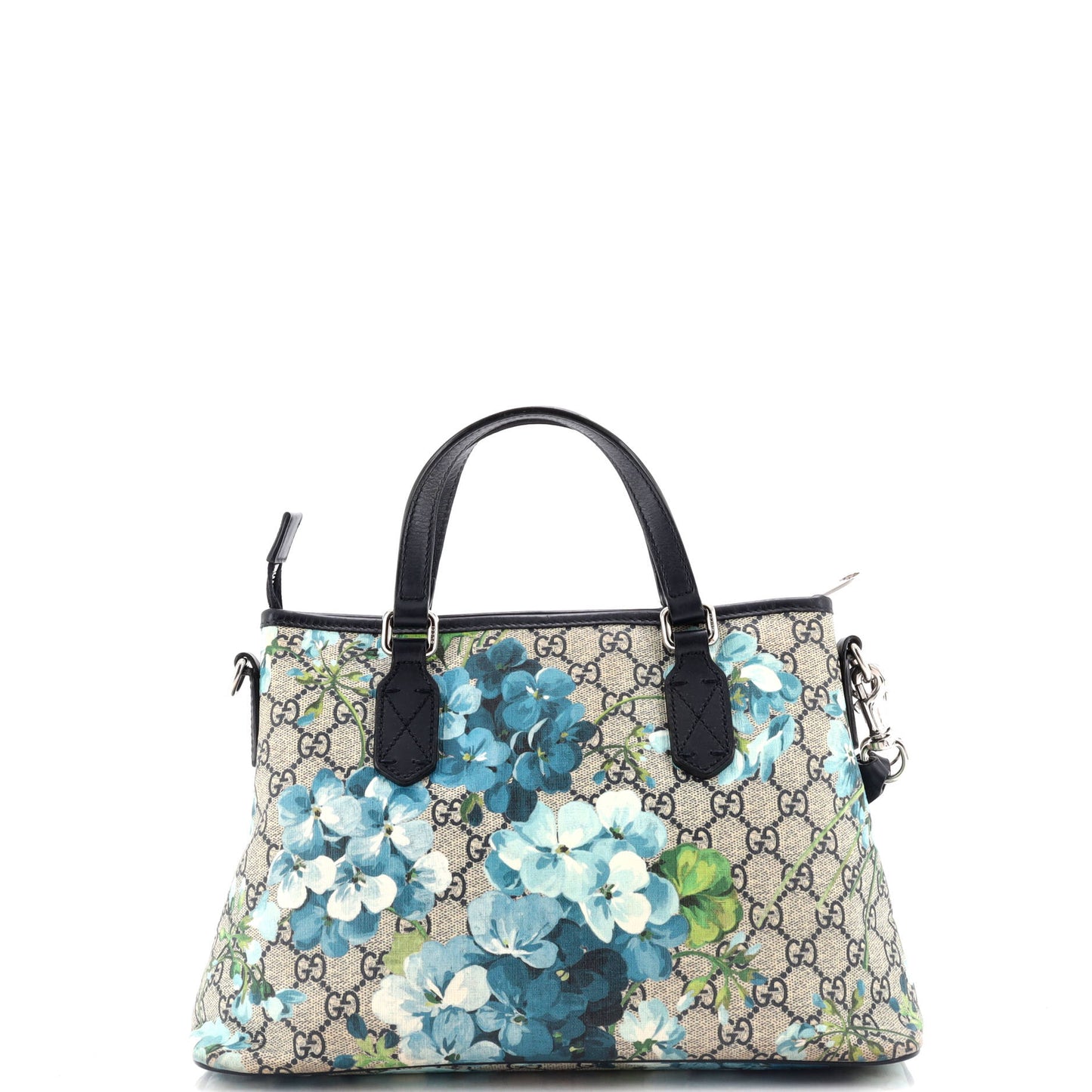 Convertible Zip Tote Blooms Print GG Coated Canvas Medium